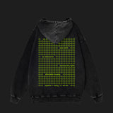 <3 - Acid Wash Oversize Hoodie