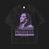 MADAM PRESIDENT - Black - Acid Wash Oversize T-Shirt