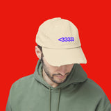 <3 - Unisex Distressed Cap