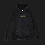 <3 - Acid Wash Oversize Hoodie