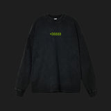<3 - Acid Wash Oversize Long Sleeve T-Shirt
