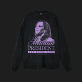 MADAM PRESIDENT - Acid Wash Oversize Long Sleeve T-Shirt