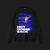 MIDDLE FINGER - Acid Wash Oversize Long Sleeve T-Shirt