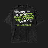 TAX BILLIONAIRES - Acid Wash Oversize T-Shirt - 250 GSM